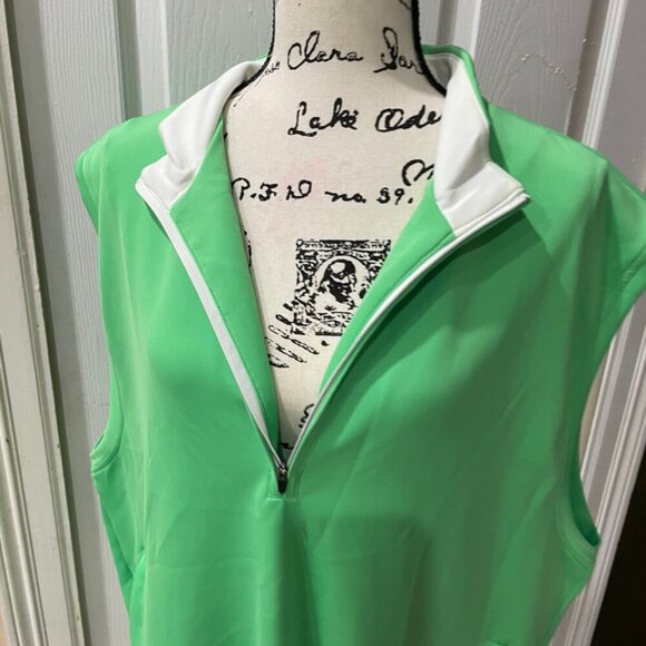DONALD ROSS VEST PULLOVER PERFORMANCE GREEN LIME 1/4 ZIP UPF50 Sz XL GOLF SPORTY - Picture 8 of 14
